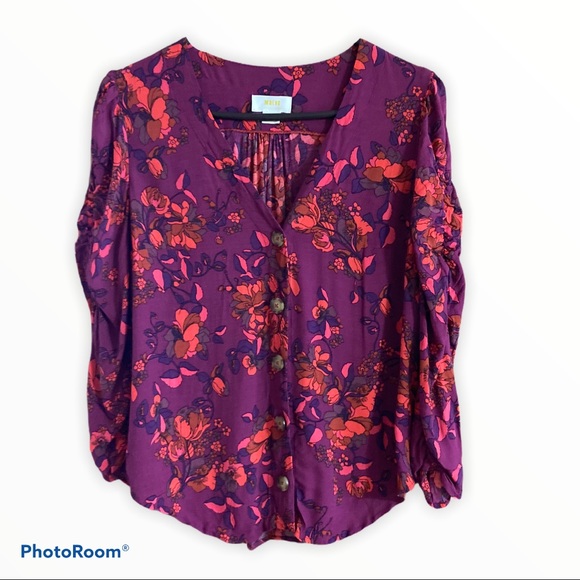 Anthropologie Tops - Anthropologie Maeve Floral Jourdain Blouse